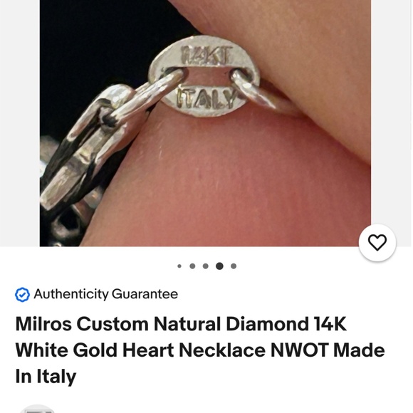 14K White Gold Diamond Necklace - Picture 4 of 5